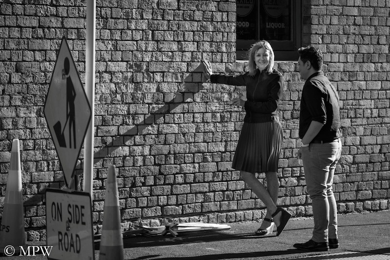 Auckland City street photo, Queent St, black and white